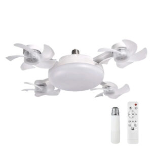 Lámpara LED 60W con 4 Mini Ventiladores y Control Remoto