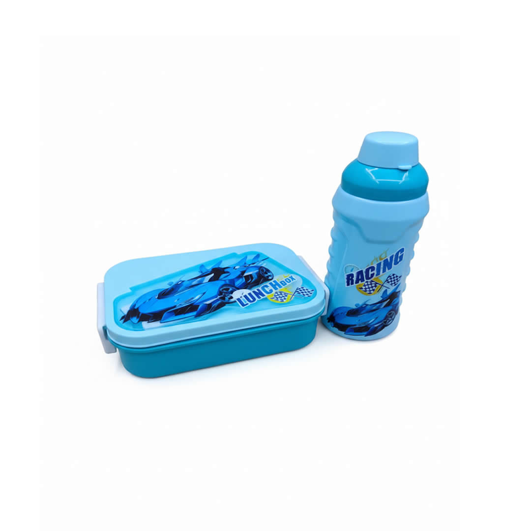 Set Lunchera Infantil Racing - Botella y Cubiertos