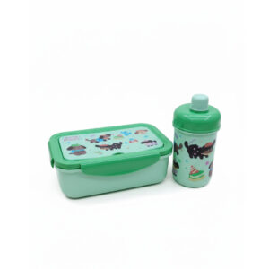 Set de Lunchera Infantil con Botella y Cubiertos Tapa Compacta