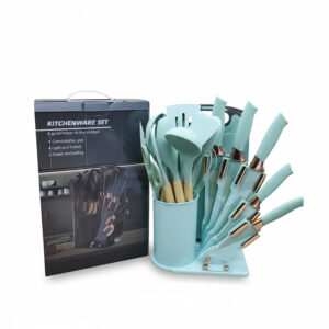 Set de Utensilios de Cocina con Cuchillos y Soporte Organizador 18Pzas