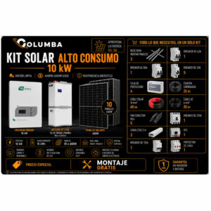 Kit Solar Alto Consumo Inversor de 10KW con 15KW de Batería